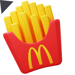 MCdonalds Burger French Fries 3D Emoji hand cursor