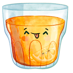 Orange Juice Kawaii Food And Drinks hand cursor