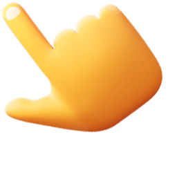 Palm Hand Pointer 3D Emoji hand cursor