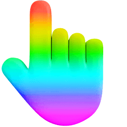 Rainbow 3D Gradient Classic hand cursor