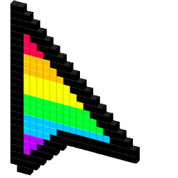 Rainbow Pixel Classic arrow cursor