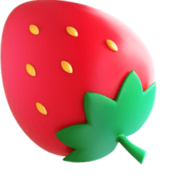 Strawberry 3D Emoji arrow cursor