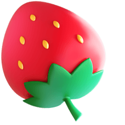 Strawberry 3D Emoji hand cursor