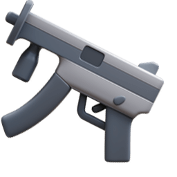 Submachine Gun 3D Emoji arrow cursor