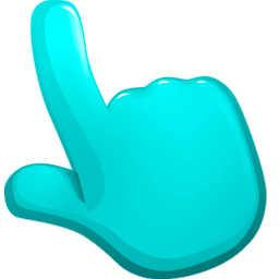 Turquoise Color hand cursor