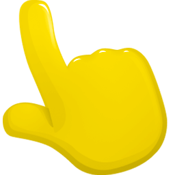 Yellow Color hand cursor