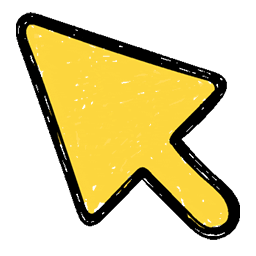 Yellow Hand Drawn Classic arrow cursor