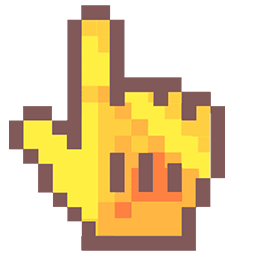 Yellow Pixel Classic hand cursor