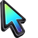 3D Blue Lagoon Black Stroke Mac arrow cursor