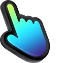 3D Blue Lagoon Black Stroke Mac hand cursor