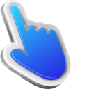 3D Blue Mac hand cursor