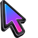 3D Blue & Pink Black Stroke Mac arrow cursor