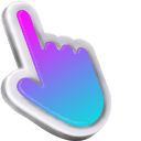 3D Blue & Pink Mac Animated hand cursor