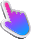 3D Blue & Pink Mac hand cursor