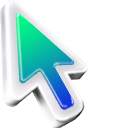 3D Green & Blue Mac arrow cursor