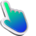 3D Green & Blue Mac hand cursor