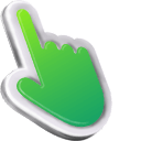 3D Green Mac hand cursor