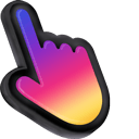 3D Insta Black Stroke Mac hand cursor