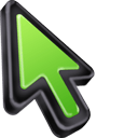 3D Lush Green Black Stroke Mac arrow cursor