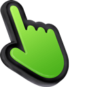 3D Lush Green Black Stroke Mac hand cursor