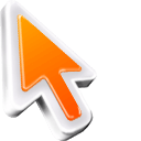 3D Orange Mac arrow cursor