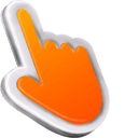 3D Orange Mac hand cursor