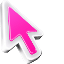 3D Pink Mac arrow cursor