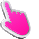 3D Pink Mac hand cursor