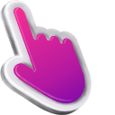 3D Pink & Purple Mac hand cursor