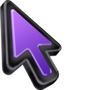 3D Purple Black Stroke Mac arrow cursor