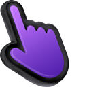 3D Purple Black Stroke Mac hand cursor