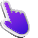 3D Purple Mac hand cursor