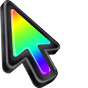 3D Rainbow Black Stroke Mac arrow cursor