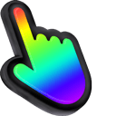 3D Rainbow Black Stroke Mac hand cursor