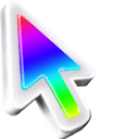 3D Rainbow Mac arrow cursor