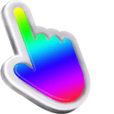 3D Rainbow Mac hand cursor