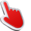 3D Red Mac hand cursor