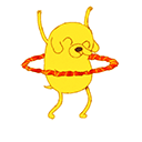 Adventure Time Jake Dancing with Hula Hoop Animated arrow cursor