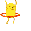 Adventure Time Jake Dancing with Hula Hoop Animated hand cursor