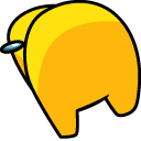 Among Us Yellow Twerk Animated hand cursor