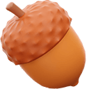 Autumn Oak Leaf & Acorn 3D hand cursor