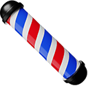 Barber Pole & Scissors 3D hand cursor