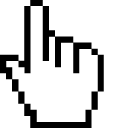 Black and White Pixel Animated hand cursor