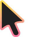 Black & Peach Stroke Gradient Animated arrow cursor