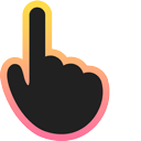 Black & Peach Stroke Gradient Animated hand cursor