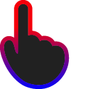 Black & Police Lights Stroke Gradient Animated hand cursor