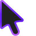 Black & Purple Stroke Gradient Animated arrow cursor