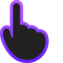 Black & Purple Stroke Gradient Animated hand cursor