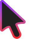 Black & Rainbow Stroke Gradient Animated arrow cursor