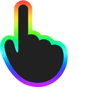 Black & Rainbow Stroke Gradient Animated hand cursor